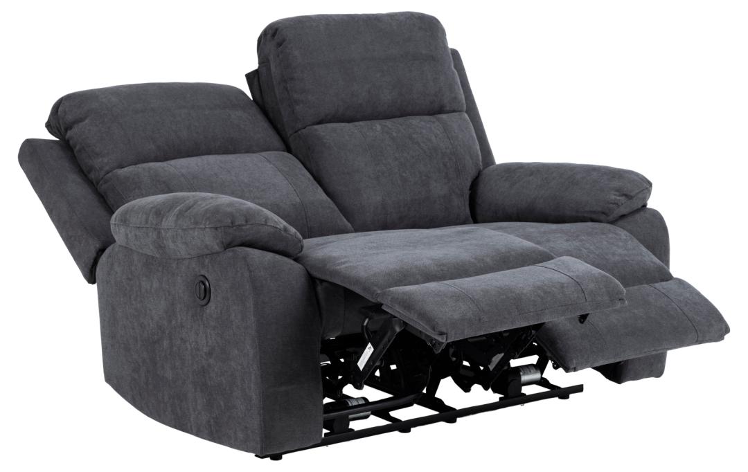 2 Zitsbank Mora Met Relax 8211 Stof Donkergrijs