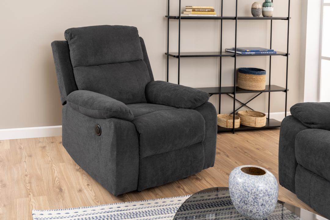 Relaxfauteuil Mora 8211 Stof Donkergrijs