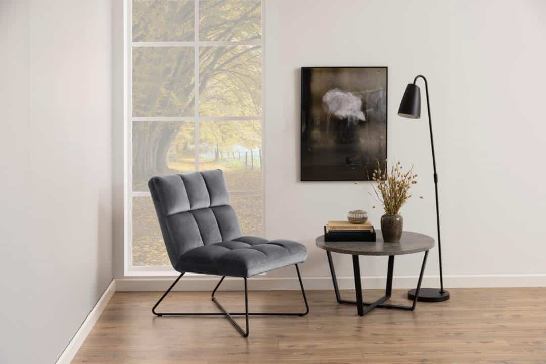 Loungestoel Alba 8211 Stof Donkergrijs