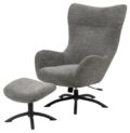 Relaxfauteuil Talgarth - met voetenbankje - Stof antraciet