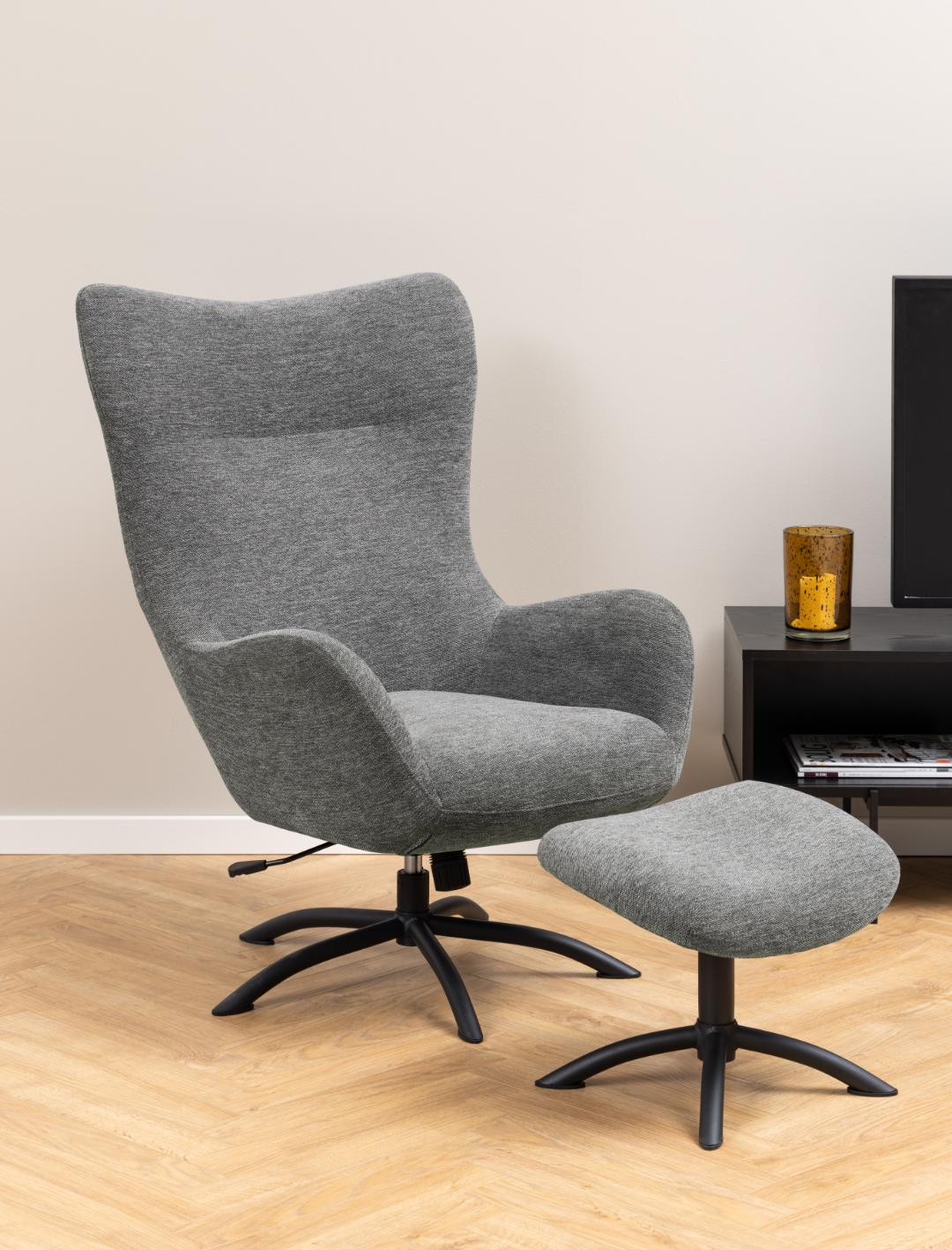 Relaxfauteuil Talgarth 8211 Met Voetenbankje 8211 Stof Antraciet