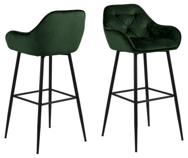 Barkruk Brooke 8211 Stof Vic Bosgroen 8211 Staal Minimale Bestelling 2 Stuks
