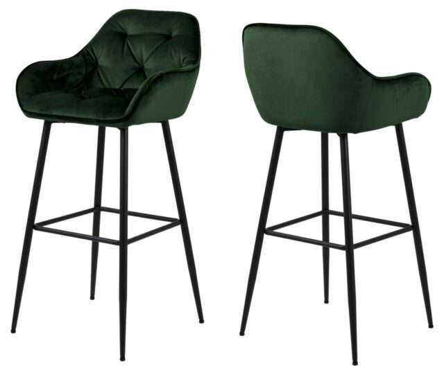 Barkruk Brooke 8211 Stof Vic Bosgroen 8211 Staal Minimale Bestelling 2 Stuks