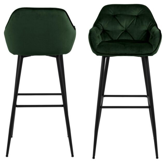 Barkruk Brooke 8211 Stof Vic Bosgroen 8211 Staal Minimale Bestelling 2 Stuks