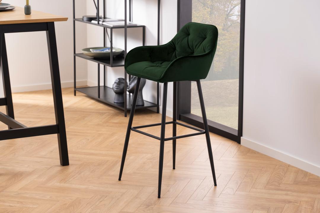 Barkruk Brooke 8211 Stof Vic Bosgroen 8211 Staal Minimale Bestelling 2 Stuks