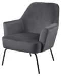 Loungestoel Melissa - Stof Vic donkergrijs fluweel