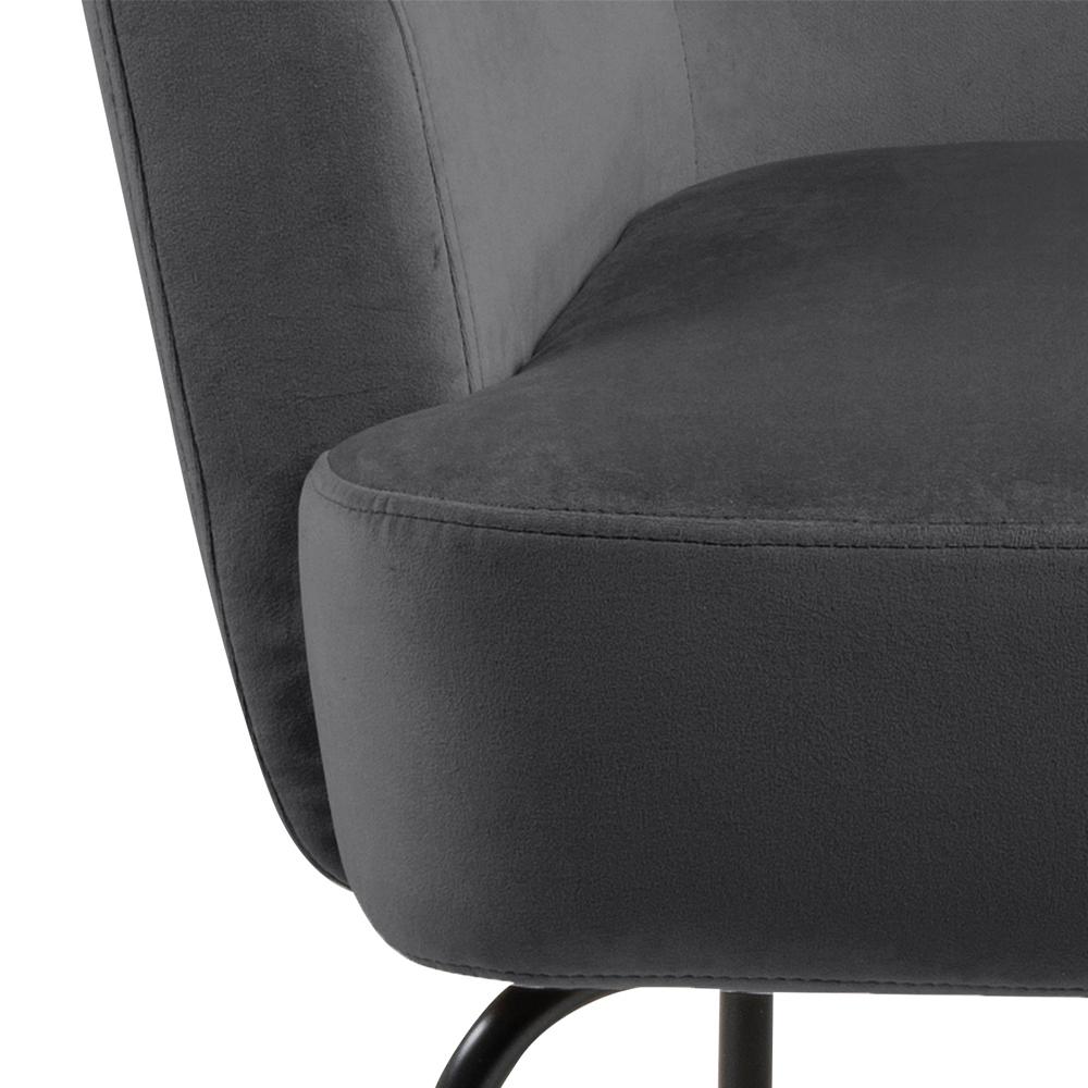 Loungestoel Melissa 8211 Stof Vic Donkergrijs Fluweel Loungestoel Melissa 8211 Stof Vic Donkergrijs Fluweel