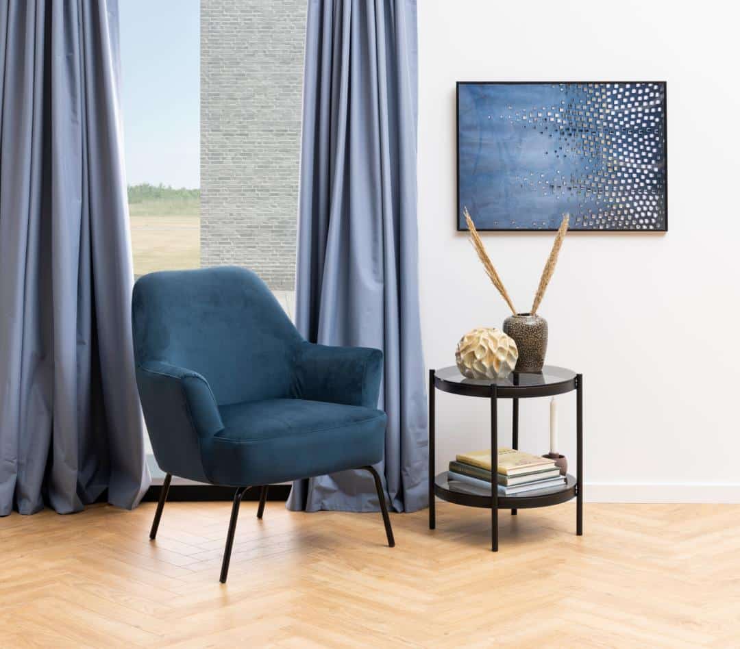 Loungestoel Melissa 8211 Stof Vic Navy Blue Velvet Loungestoel Melissa 8211 Stof Vic Navy Blue Velvet