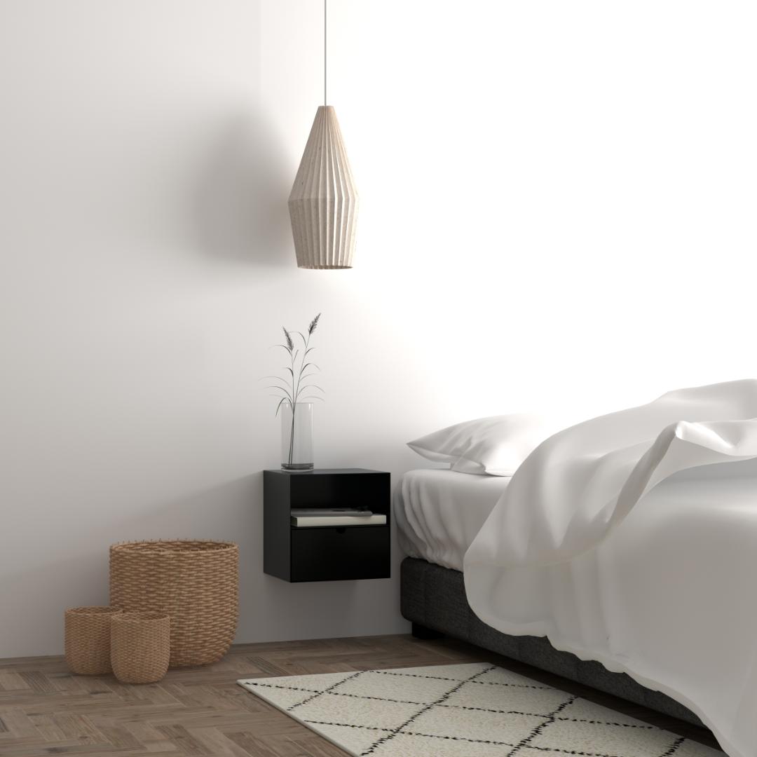 Nachtkastje Joliet 8211 Zwart Pu Mdf