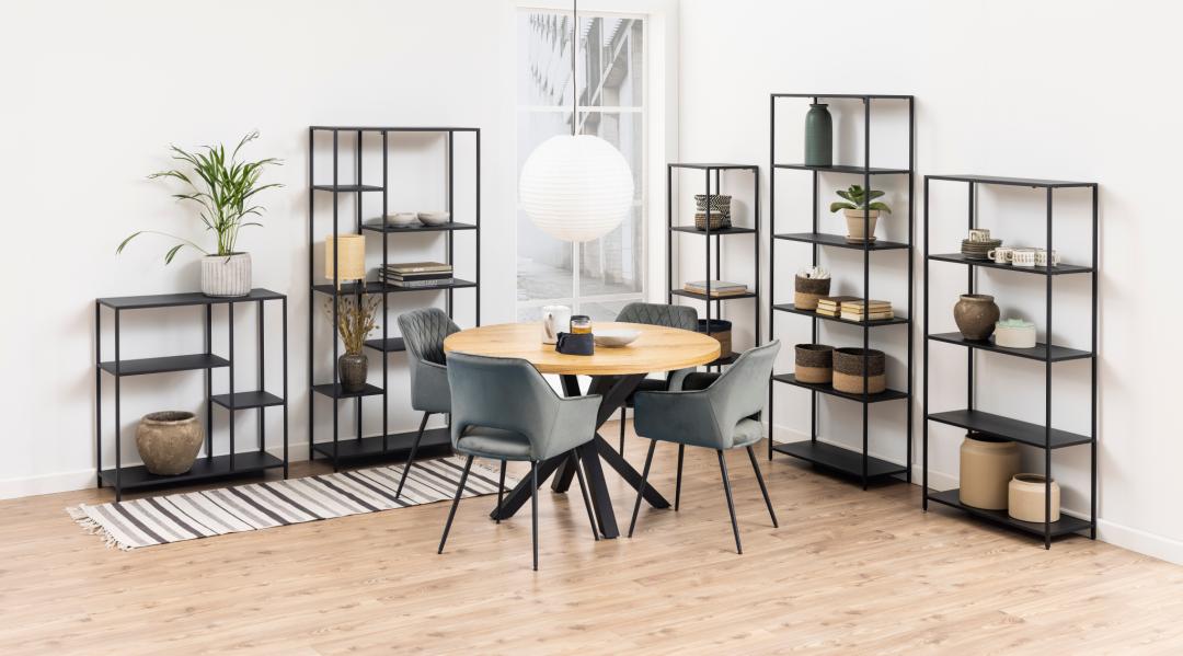 Boekenkast Newcastle 8211 Matzwart Metaal