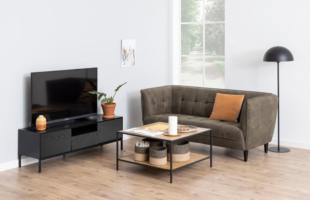 Tv Meubel Seaford 8211 Zwart Pu Mdf