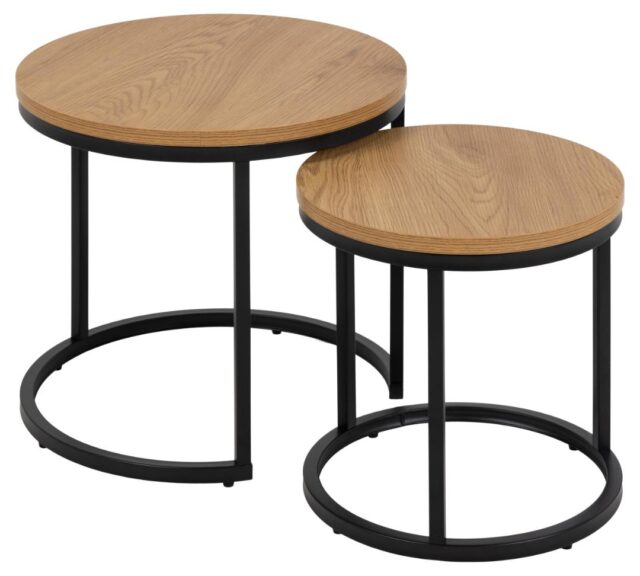 Salontafel Set Spiro 8211 Mat Wild Eiken Melamine 8211 Staal