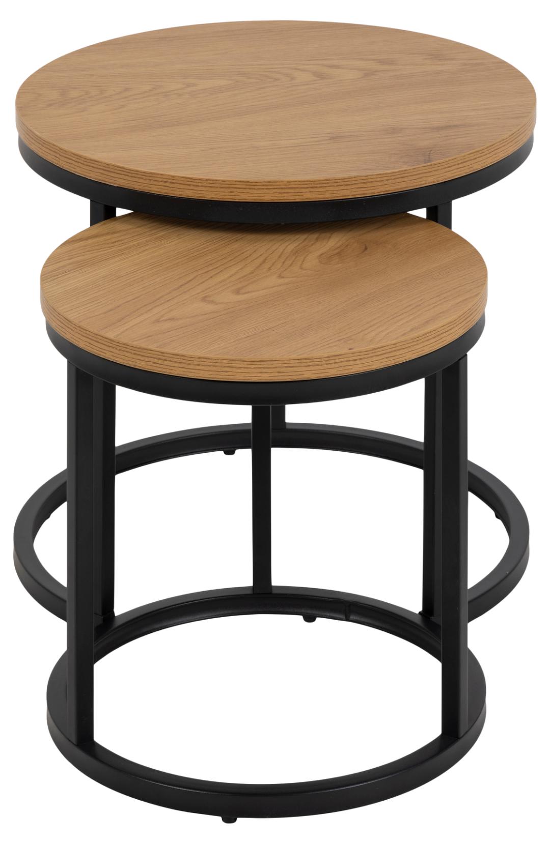 Salontafel Set Spiro 8211 Mat Wild Eiken Melamine 8211 Staal