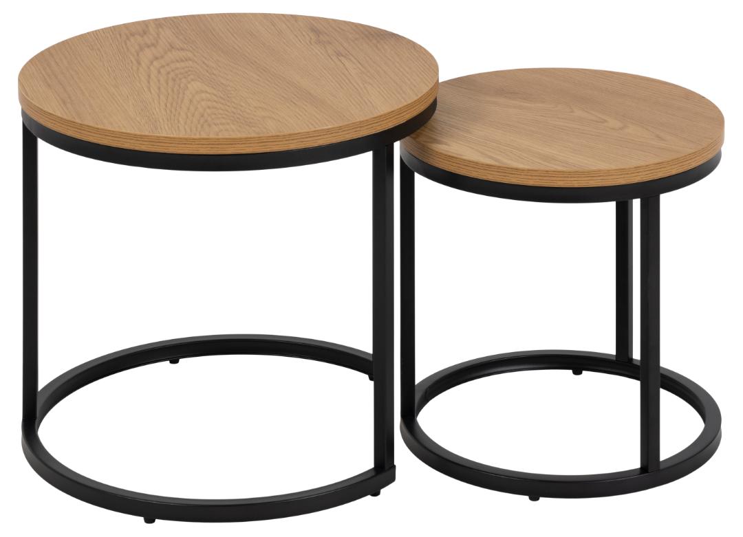 Salontafel Set Spiro 8211 Mat Wild Eiken Melamine 8211 Staal