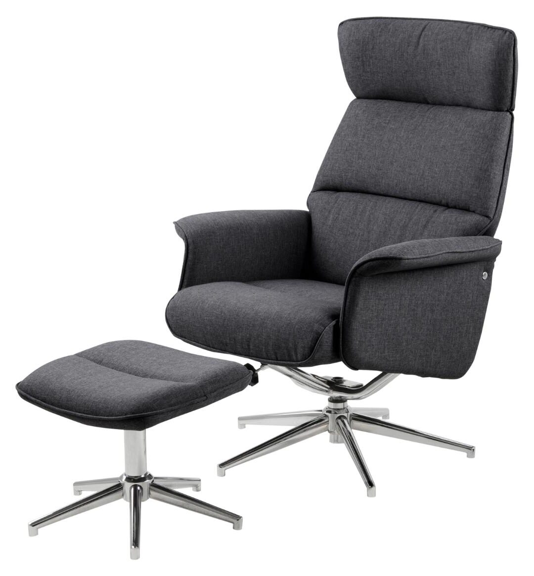 Relaxfauteuil Alura 8211 Met Voetenbankje 8211 Stof Donkergrijs Relaxfauteuil Alura 8211 Met Voetenbankje 8211 Stof Donkergrijs