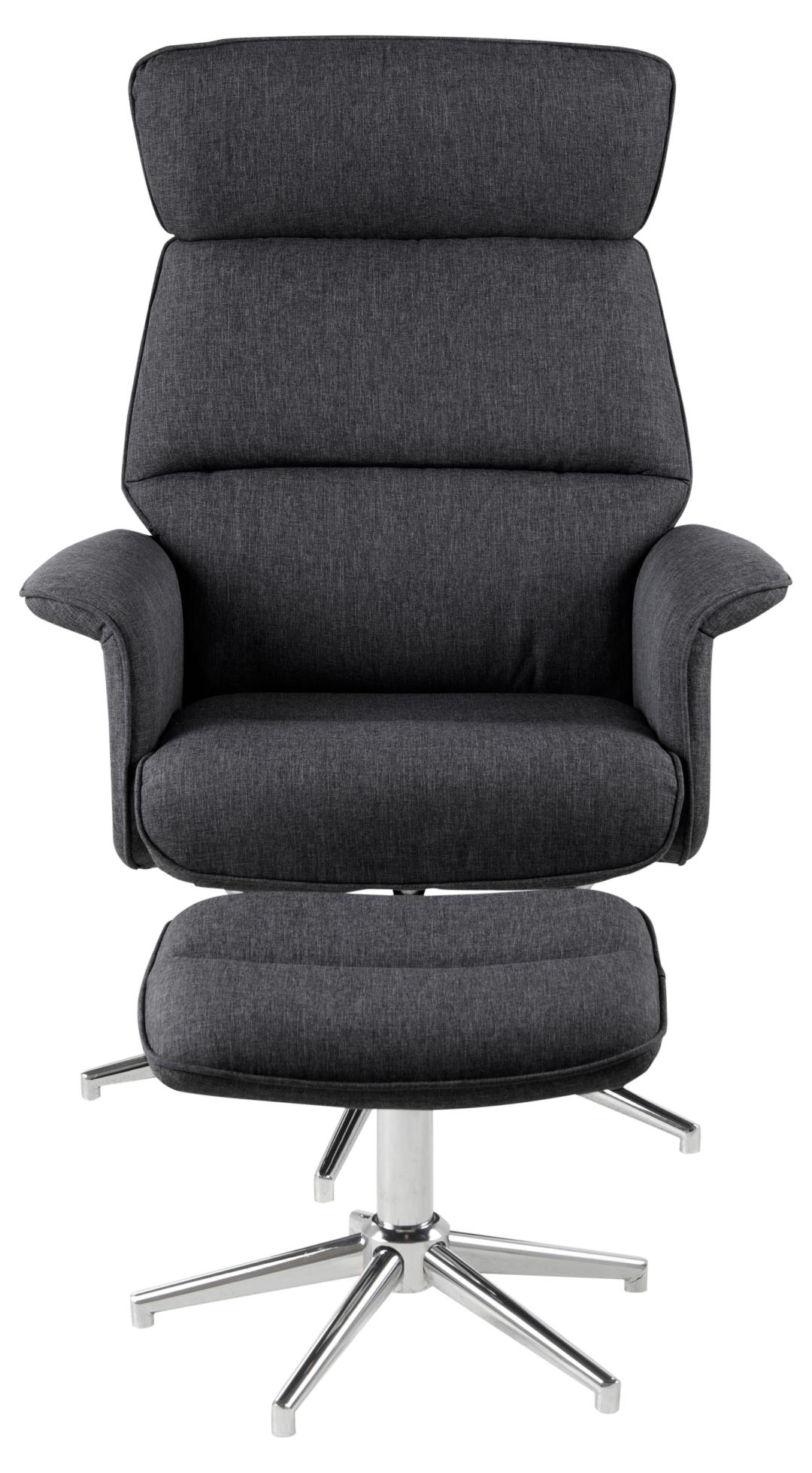 Relaxfauteuil Alura 8211 Met Voetenbankje 8211 Stof Donkergrijs