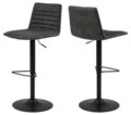 Barkruk Kimmy - Stof Preston antraciet - Zwart metaal (minimale bestelling 2 stuks)