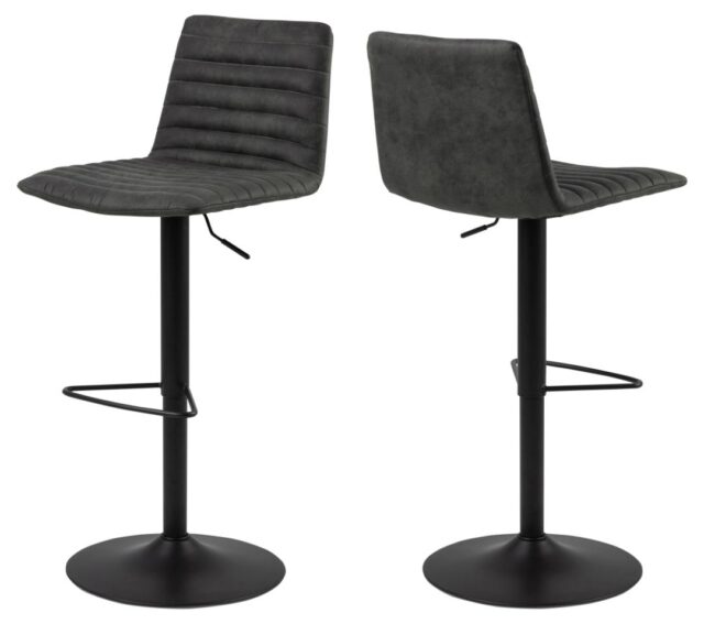 Barkruk Kimmy 8211 Stof Preston Antraciet 8211 Zwart Metaal Minimale Bestelling 2 Stuks