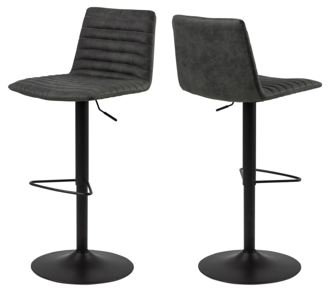 Barkruk Kimmy 8211 Stof Preston Antraciet 8211 Zwart Metaal Minimale Bestelling 2 Stuks