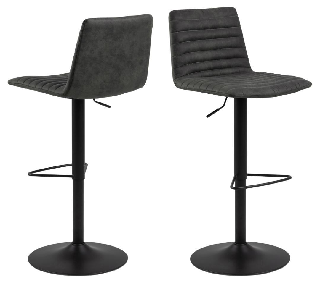 Barkruk Kimmy 8211 Stof Preston Antraciet 8211 Zwart Metaal Minimale Bestelling 2 Stuks