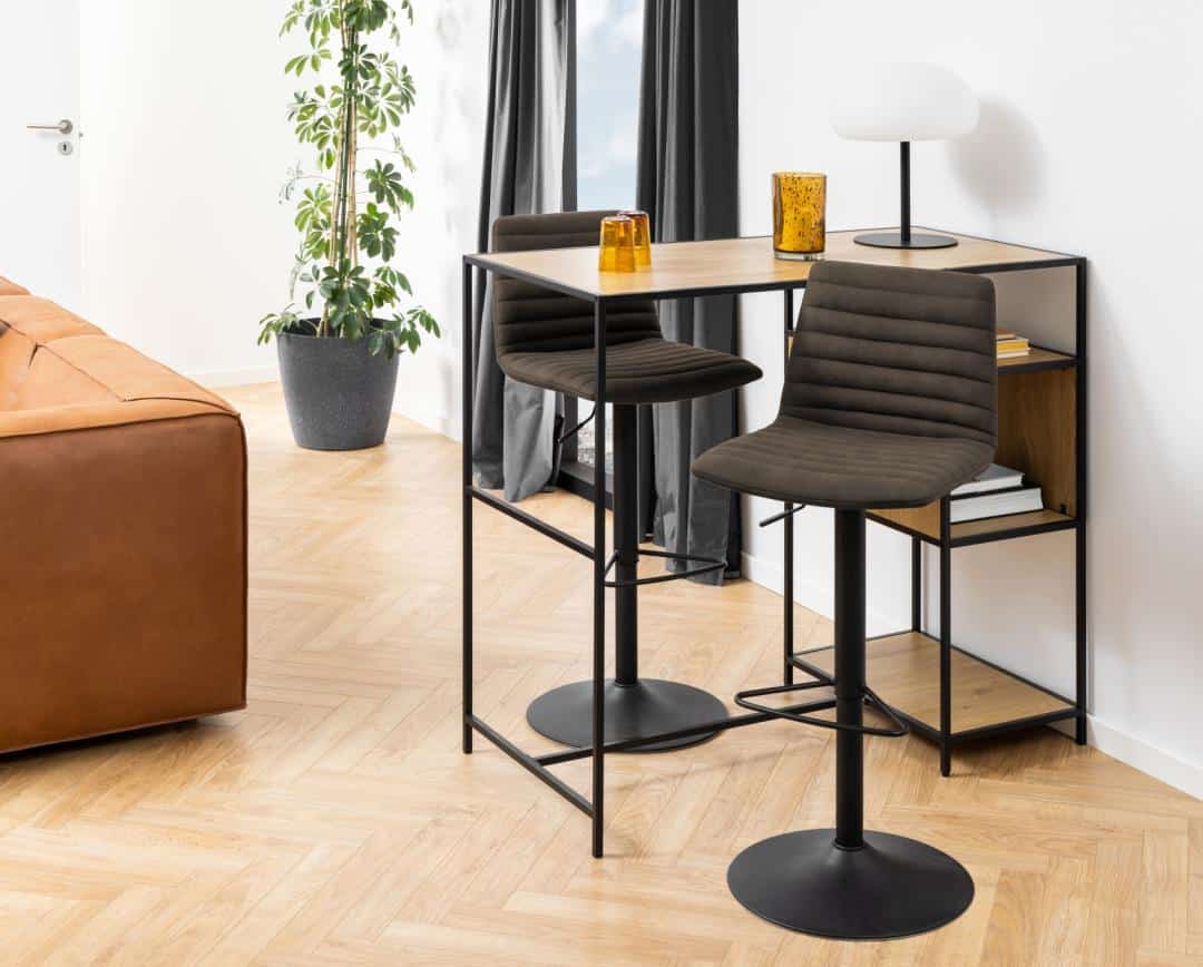 Barkruk Kimmy 8211 Stof Preston Antraciet 8211 Zwart Metaal Minimale Bestelling 2 Stuks