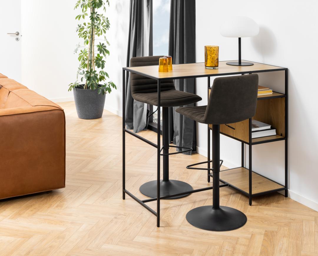 Barkruk Kimmy 8211 Stof Preston Antraciet 8211 Zwart Metaal Minimale Bestelling 2 Stuks