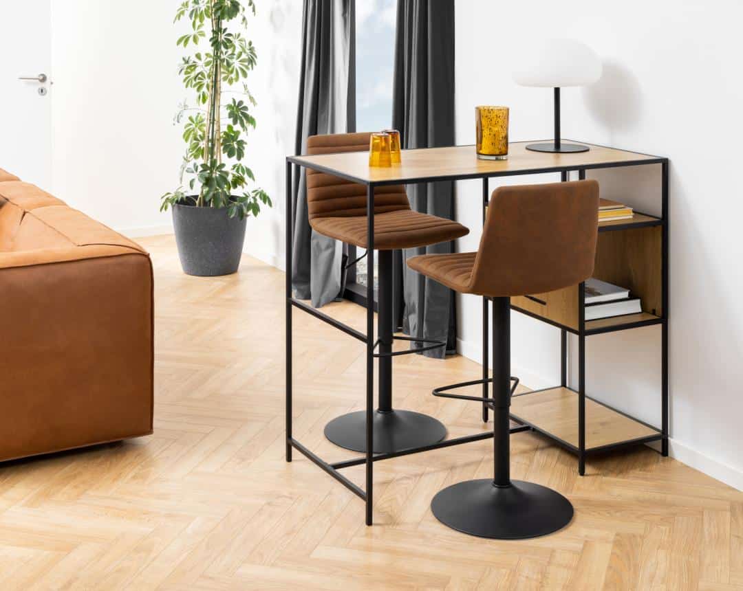 Barkruk Kimmy 8211 Stof Preston Camel 8211 Zwart Metaal Minimale Bestelling 2 Stuks