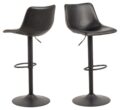 Barkruk Oregon - Vintage zwart PU - Staal (minimale bestelling 2 stuks)