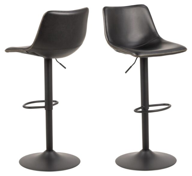 Barkruk Oregon 8211 Vintage Zwart Pu 8211 Staal Minimale Bestelling 2 Stuks