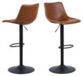 Barkruk Oregon - PU vintage brandy - Metaal