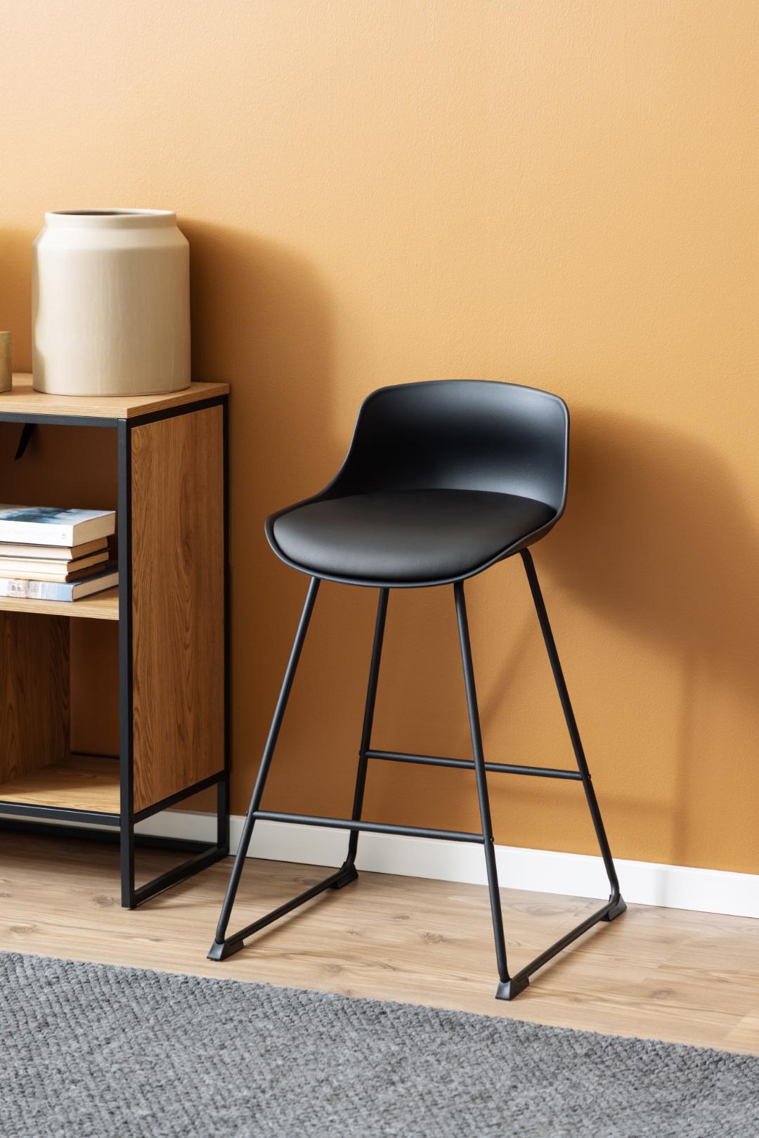 Barkruk Tina 8211 Zwart Pu 8211 Metaal Minimale Bestelling 2 Stuks