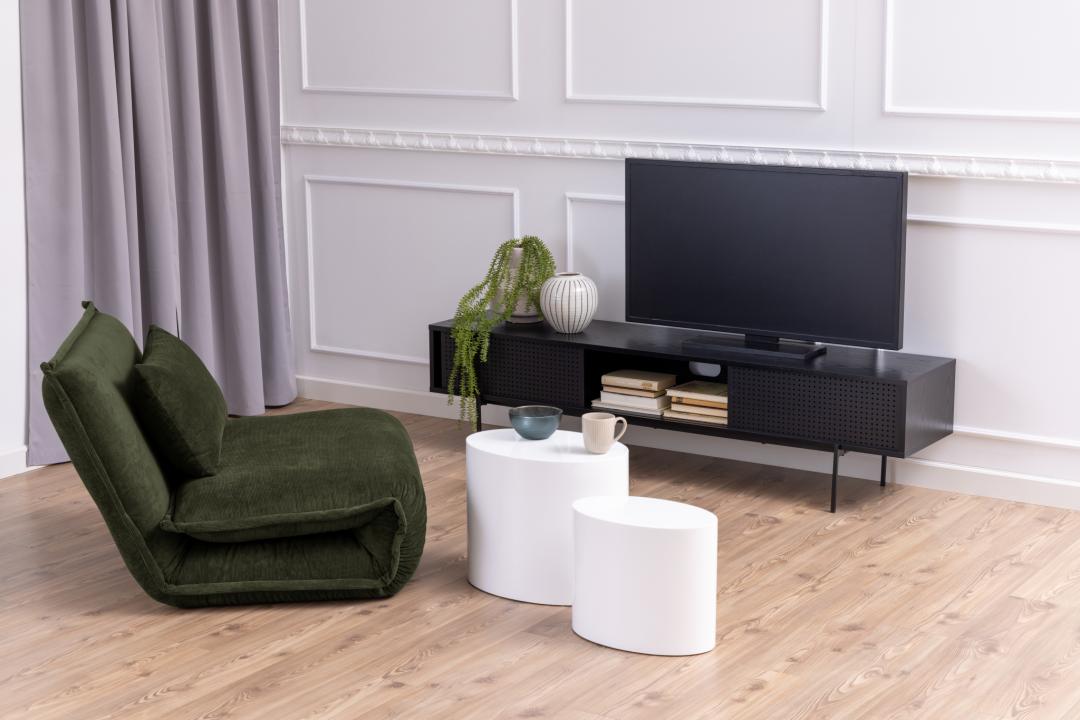 Tv Meubel Angus 8211 Zwart Ruw Melamine