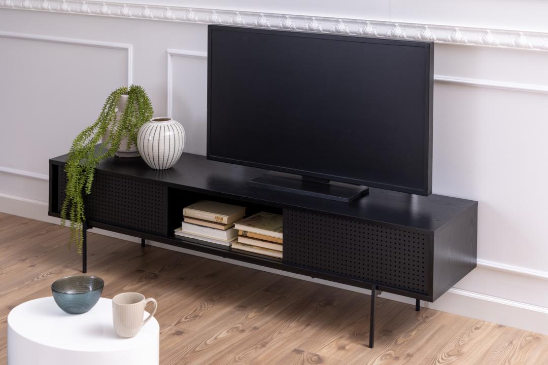 Tv Meubel Angus 8211 Zwart Ruw Melamine