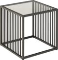 Bijzettafel Strington - Gerookt glas - Zwart metaal