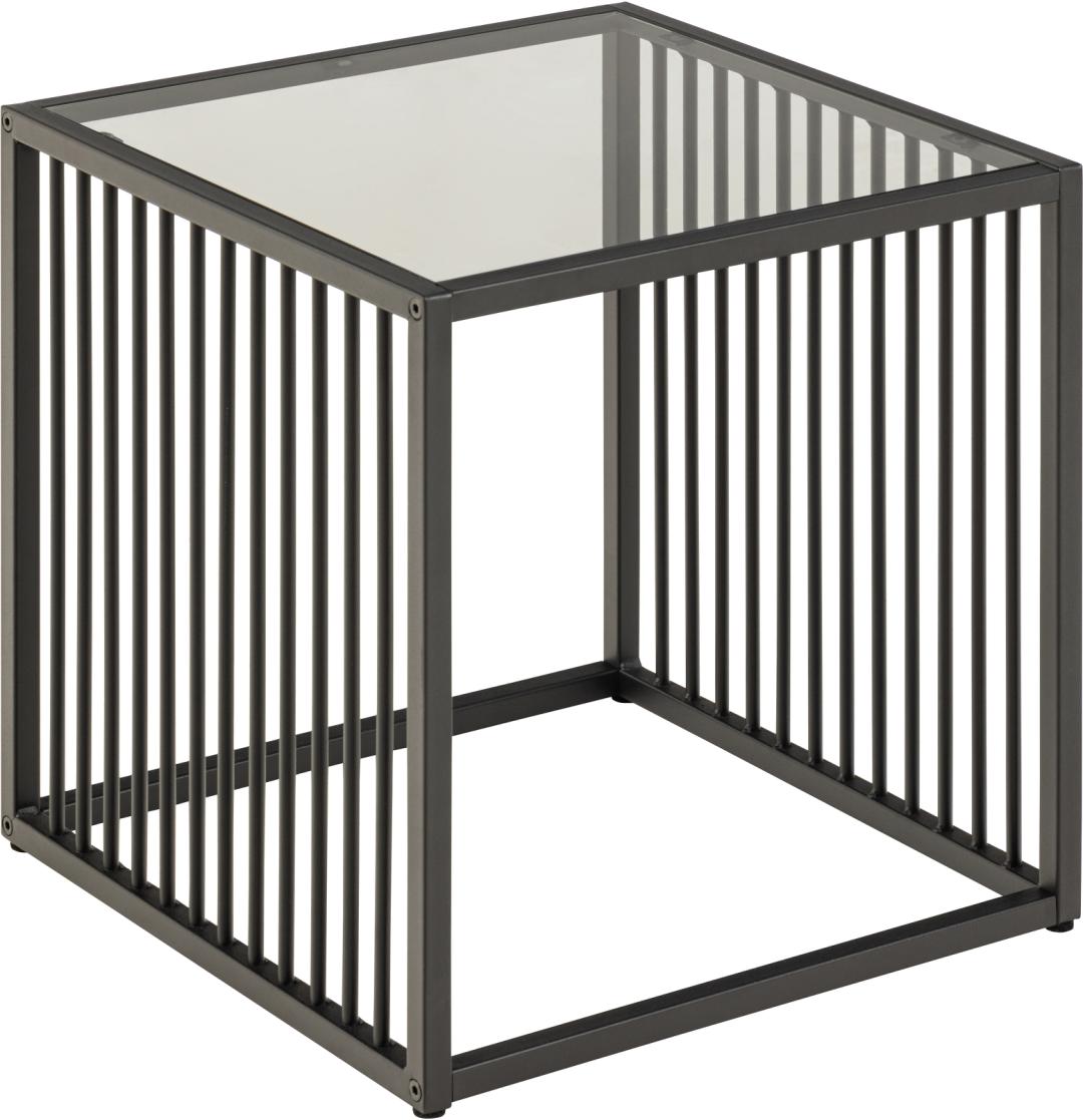 Bijzettafel Strington 8211 Gerookt Glas 8211 Zwart Metaal