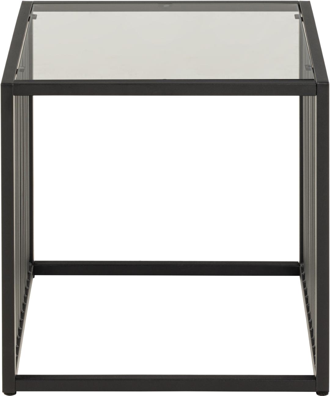 Bijzettafel Strington 8211 Gerookt Glas 8211 Zwart Metaal