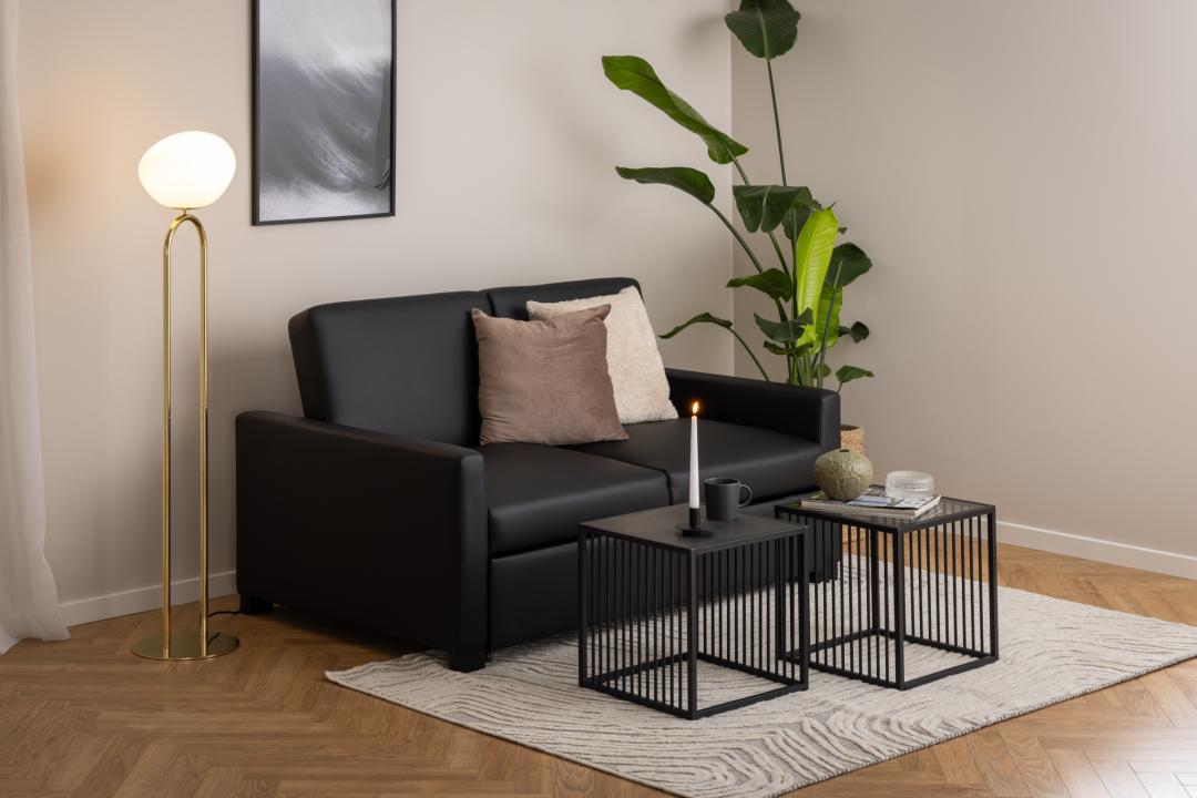 Bijzettafel Strington 8211 Gerookt Glas 8211 Zwart Metaal