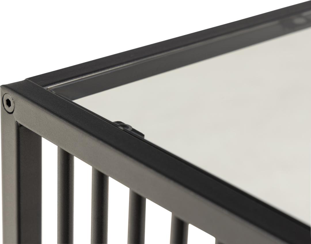 Bijzettafel Strington 8211 Gerookt Glas 8211 Zwart Metaal