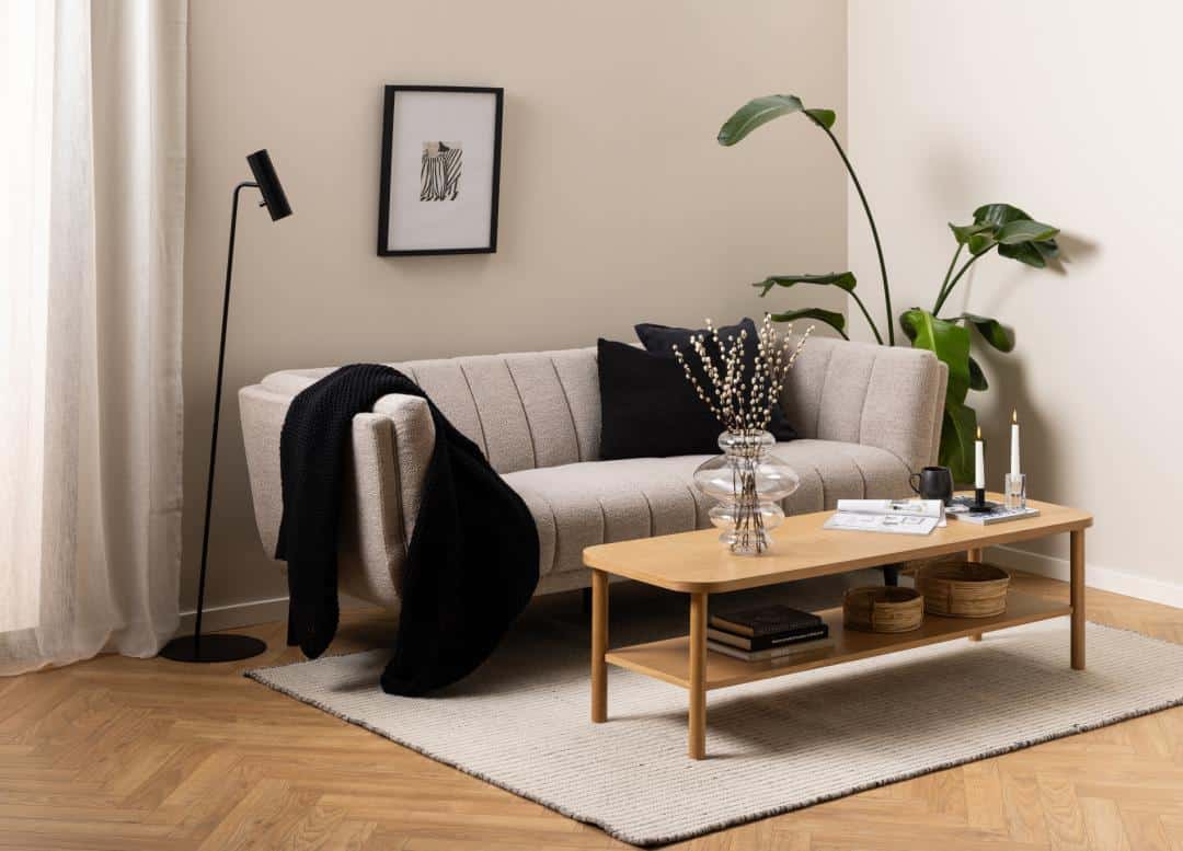3 Zitsbank Tampa 8211 Stof Beige Boucle