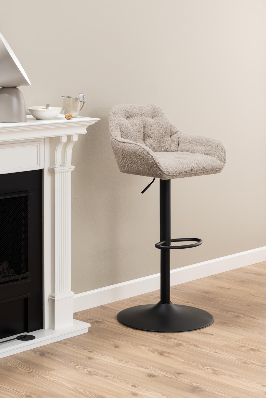 Barkruk Brooke 8211 Stof Monza Beige 8211 Staal Minimale Bestelling 2 Stuks