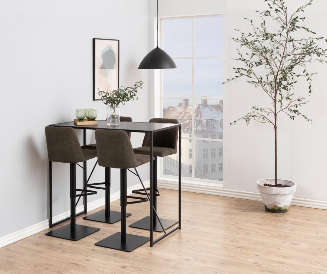 Barkruk Avanja 8211 Stof Preston Antraciet 8211 Metaal 8211 Gasveer
