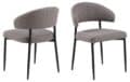 Eetkamerstoel Edina - Stof Basel lichtgrijs-bruin - Zwart metaal (minimale bestelling 2 stuks)