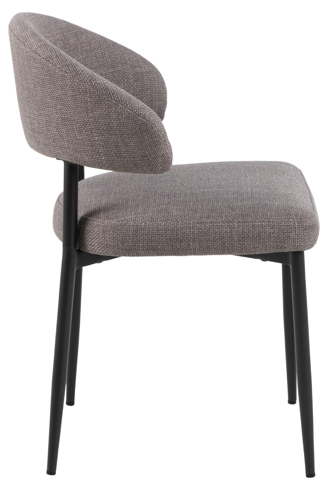 Eetkamerstoel Edina 8211 Stof Basel Lichtgrijs Bruin 8211 Zwart Metaal Minimale Bestelling 2 Stuks