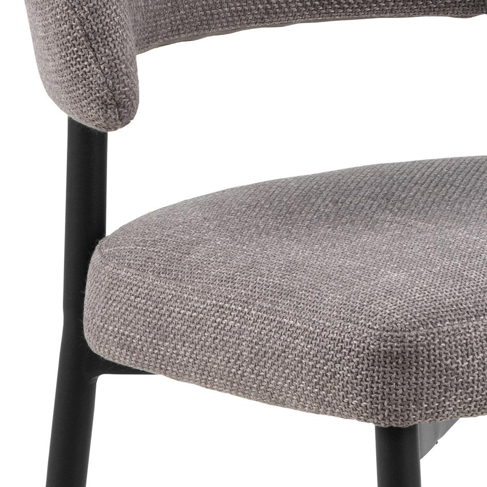 Eetkamerstoel Edina 8211 Stof Basel Lichtgrijs Bruin 8211 Zwart Metaal Minimale Bestelling 2 Stuks
