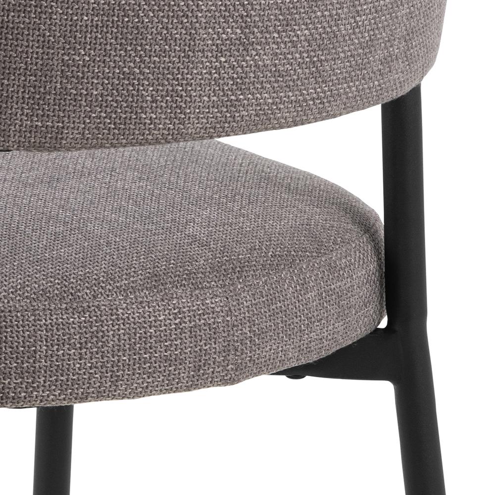 Eetkamerstoel Edina 8211 Stof Basel Lichtgrijs Bruin 8211 Zwart Metaal Minimale Bestelling 2 Stuks
