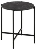 Bijzettafel Lamoine - Zwart marmerlook MDF - Metaal