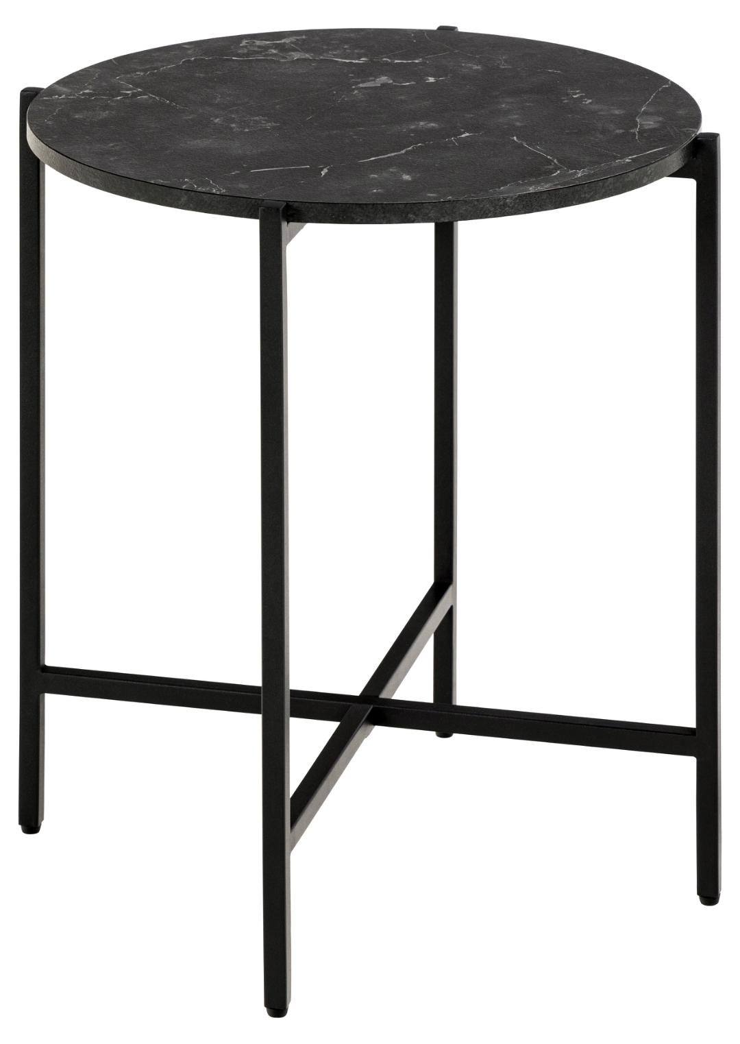 Bijzettafel Lamoine 8211 Zwart Marmerlook Mdf 8211 Metaal