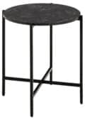 Bijzettafel Lamoine - Zwart marmerlook MDF - Metaal