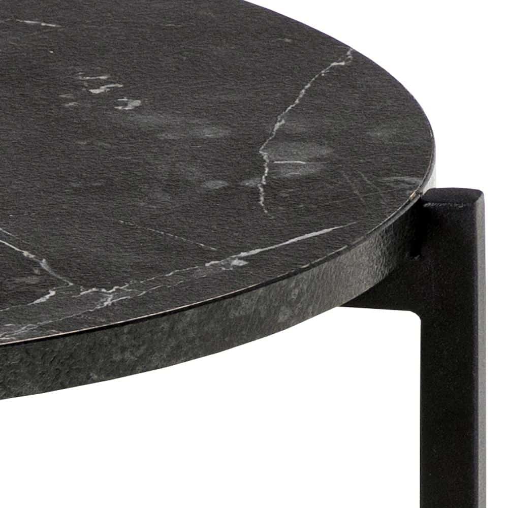 Bijzettafel Lamoine 8211 Zwart Marmerlook Mdf 8211 Metaal