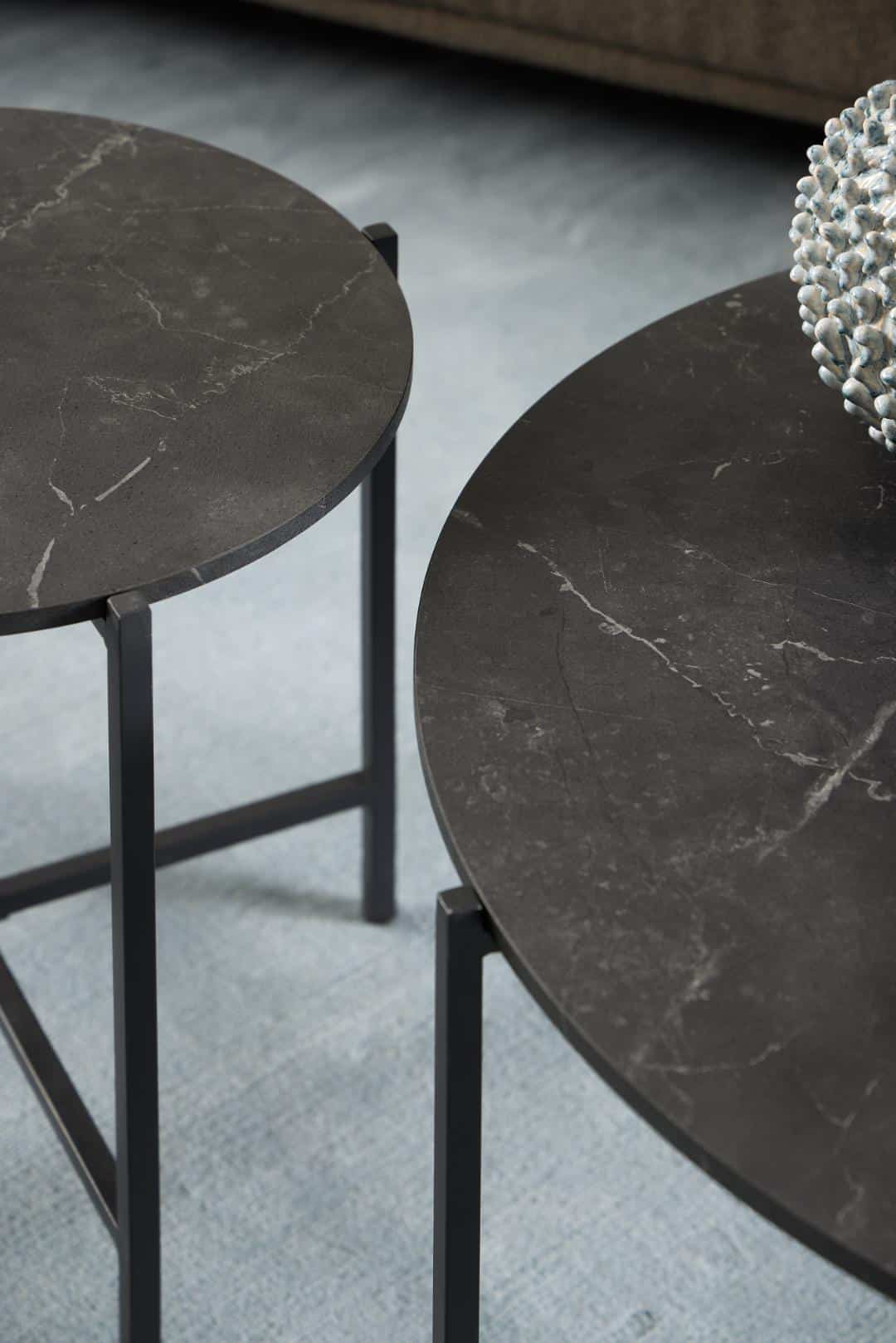 Bijzettafel Lamoine 8211 Zwart Marmerlook Mdf 8211 Metaal